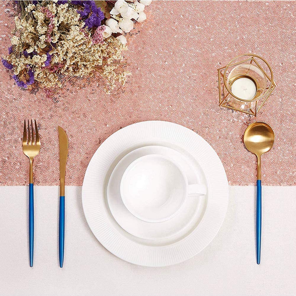 Table Runner Sequin - LICE-Sparkly Rose Gold Sequin Table Runners