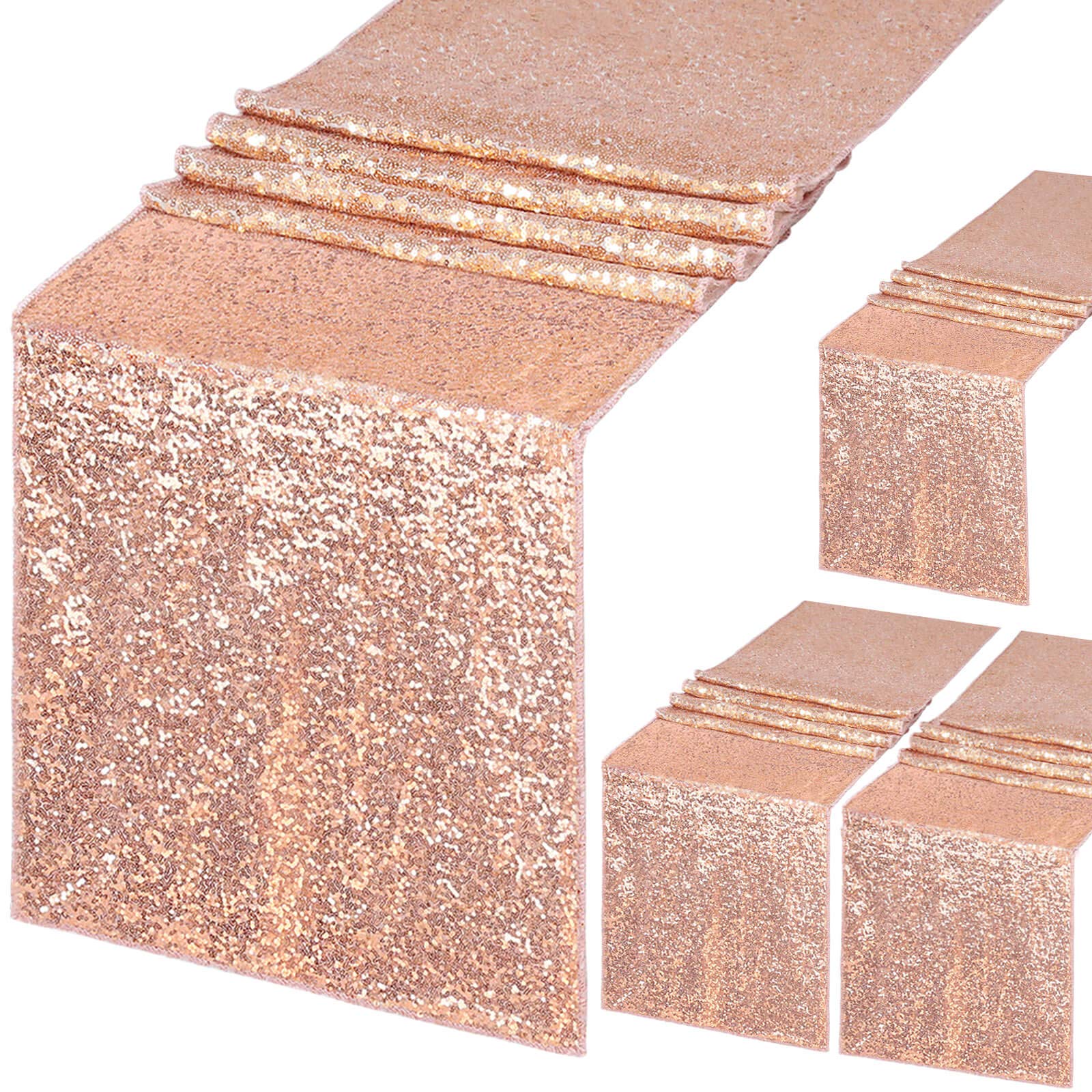 Table Runner Sequin - 4pcs Glitter Sequin Table Runner for