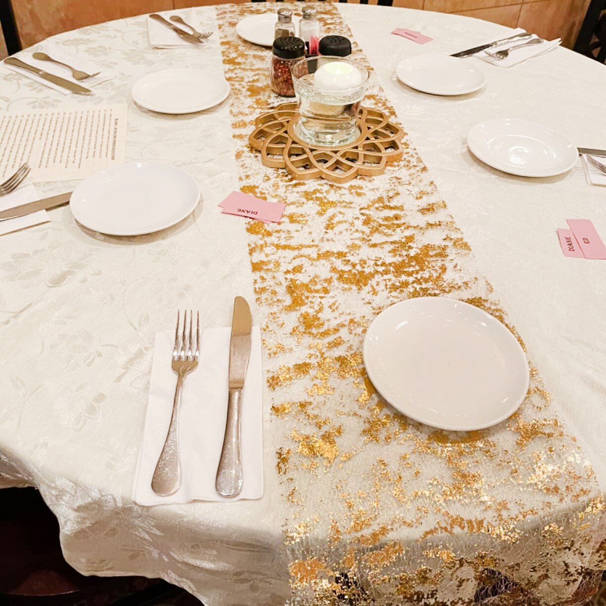 Table Runner Sequin - Sparkle Metallic Gold Thin Table Runners