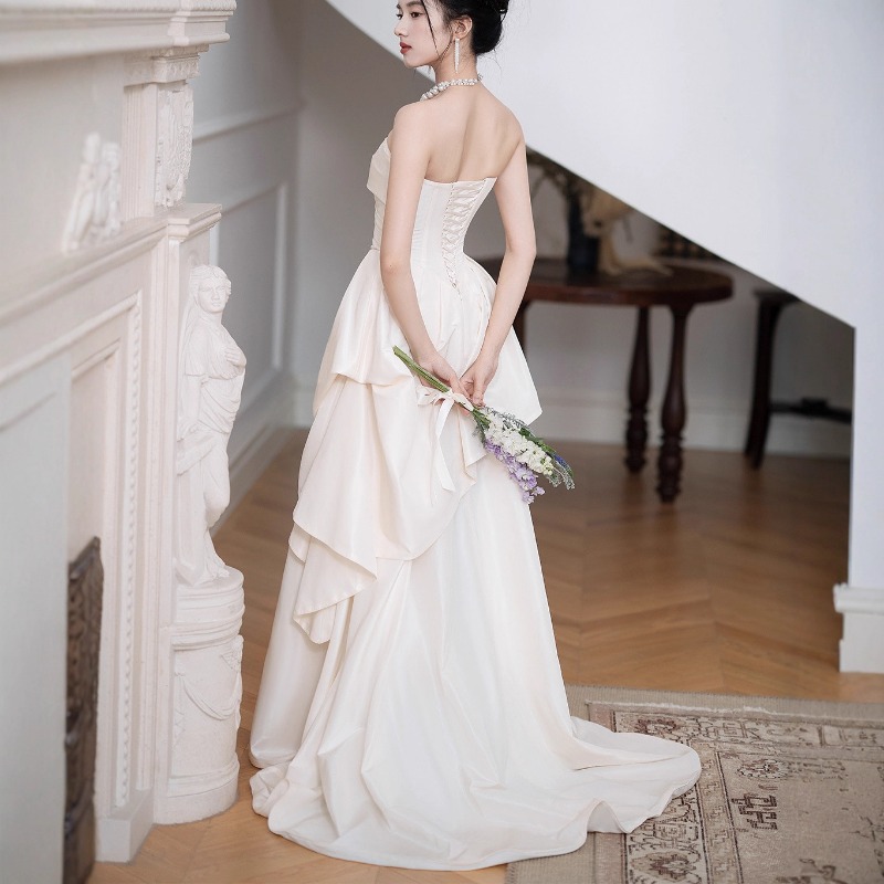 Wedding Led - French Strapless Bride Engagement Dress, Female