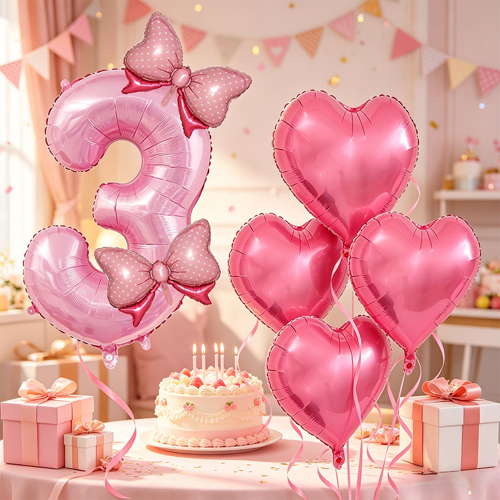 Pink Bow Party Decor Pink Bow  - đánh giá và giá Confetti Balloon Set