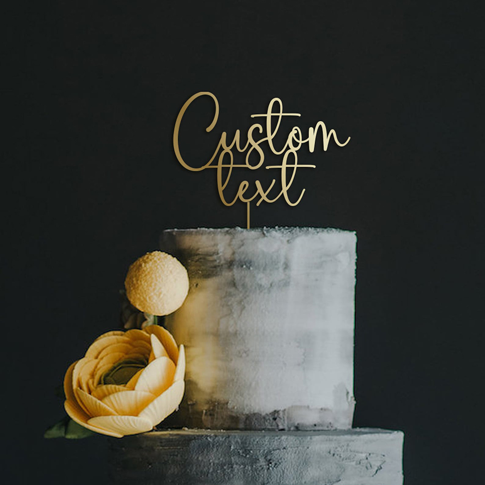 Custom Text Gold Acrylic Cake  - đánh giá và giá Wedding Ceremony Supply