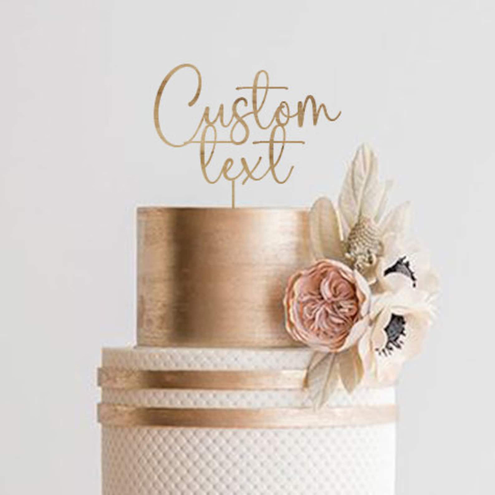 Custom Text Gold Acrylic Cake  - đánh giá và giá Wedding Ceremony Supply