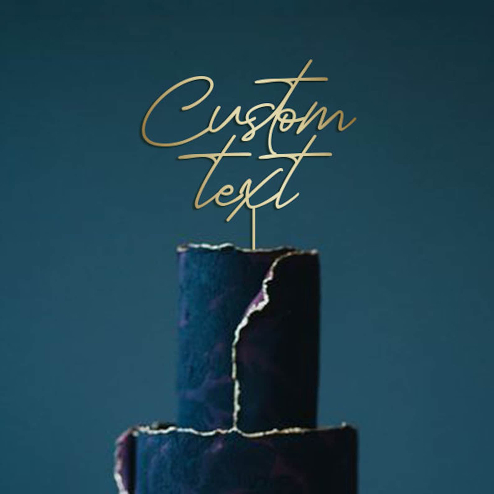 Custom Text Gold Acrylic Cake  - đánh giá và giá Wedding Ceremony Supply