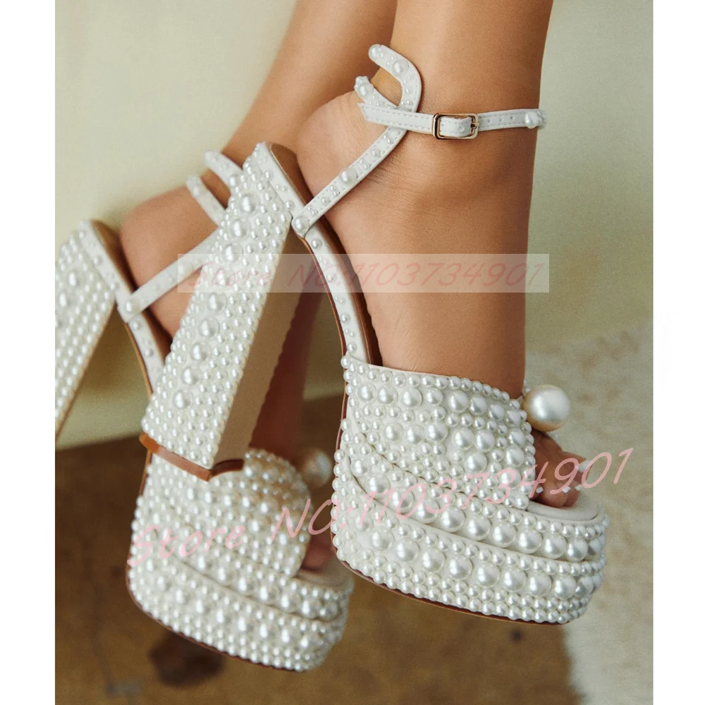 Women's White Pearl Platform S - đánh giá và giá Wedding Super