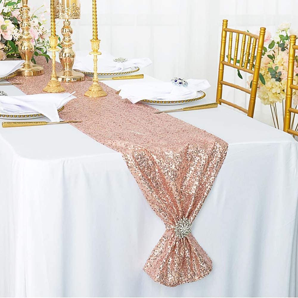 LICE-Sparkly Rose Gold Sequin  - đánh giá và giá Table Runner Sequin
