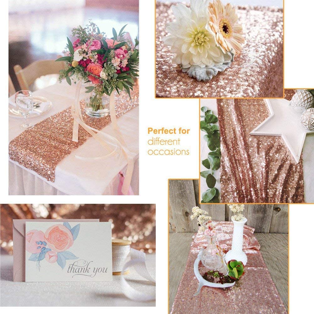 LICE-Sparkly Rose Gold Sequin  - đánh giá và giá Table Runner Sequin
