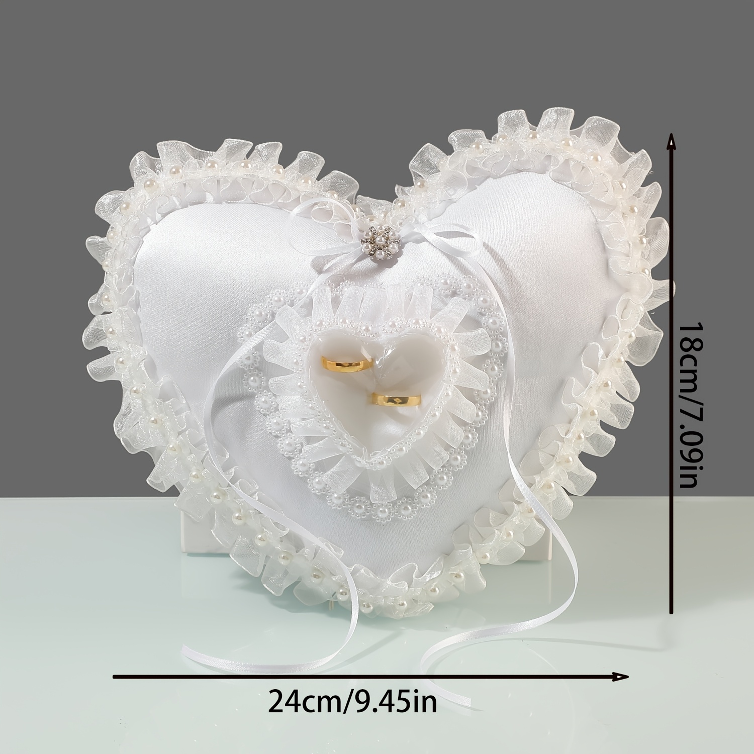 White Heart Shaped Wedding Rin - đánh giá và giá Wedding Ceremony Supply