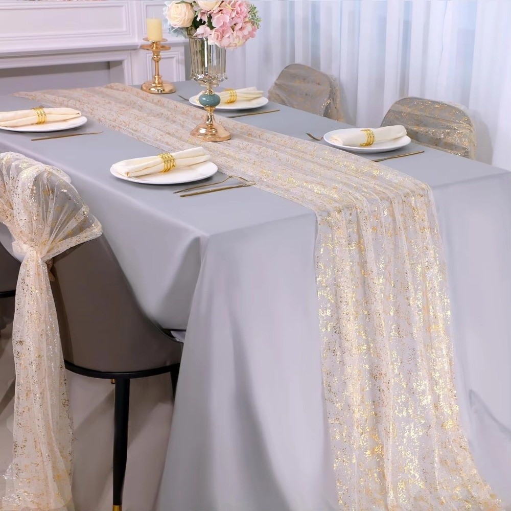 Golden Sequin Glitter Hot Stam - đánh giá và giá Table Runner Sequin