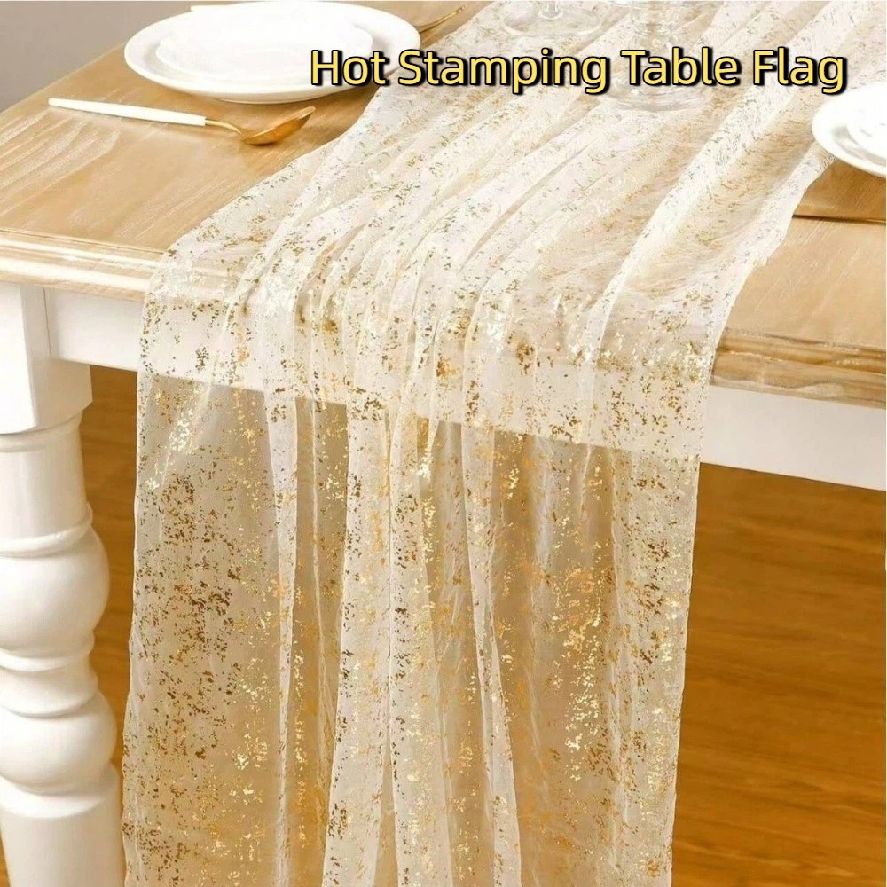 Golden Sequin Glitter Hot Stam - đánh giá và giá Table Runner Sequin
