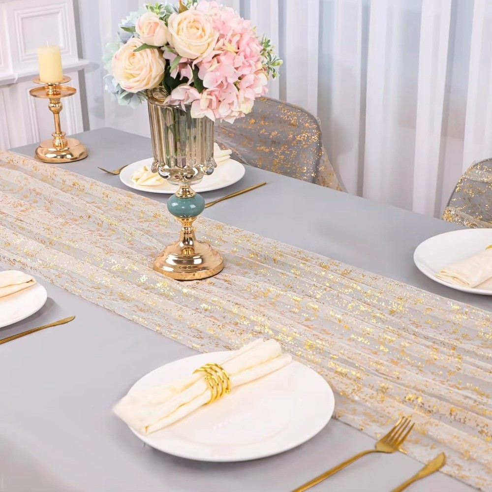 Golden Sequin Glitter Hot Stam - đánh giá và giá Table Runner Sequin
