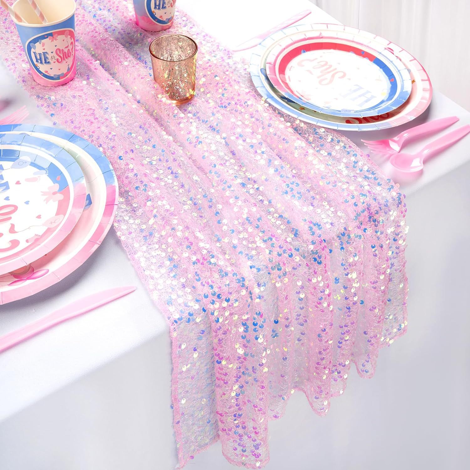 Glitter Iridescent Sequin Tabl - đánh giá và giá Table Runner Sequin