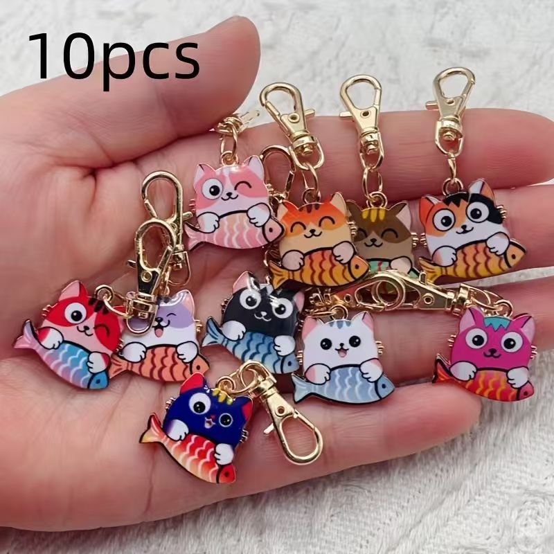 10pcs alloy printed cat keycha - đánh giá và giá Wedding Yes