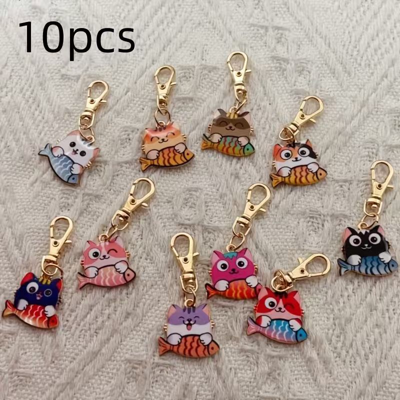 10pcs alloy printed cat keycha - đánh giá và giá Wedding Yes