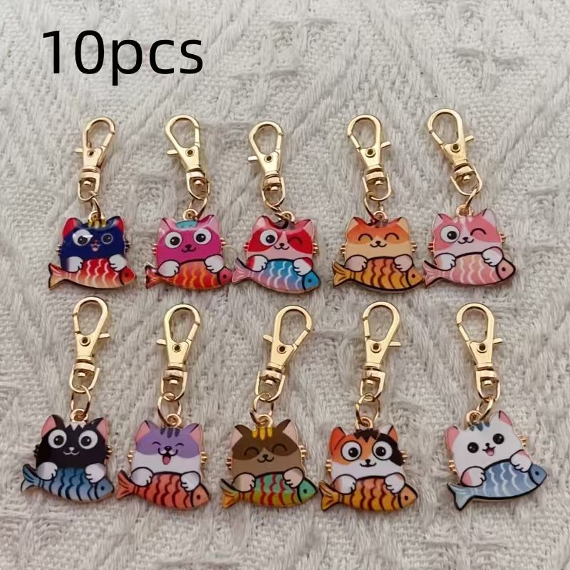 10pcs alloy printed cat keycha - đánh giá và giá Wedding Yes